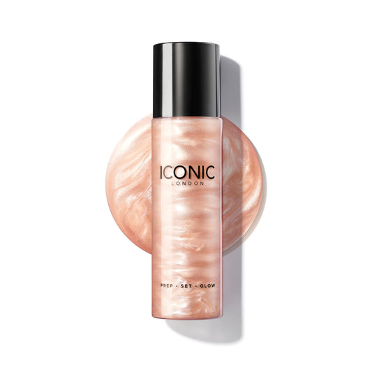 ICONIC LONDON Prep-Set-Glow Makeup Setting Spray | 3-in-1 Hydrating, Prepping, and Setting Facial Mist for a Dewy, Glowy Finish | 4.22 fl oz.