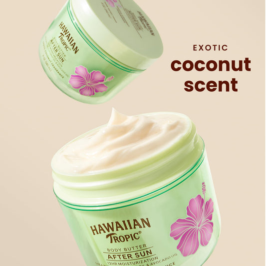 Hawaiian Tropic After Sun Body Butter with Coconut Oil, 8 oz, After Sun Lotion, After Sun Moisturizer, Coconut Body Butter, After Sun Care, After Sun Skin Care, 8 oz