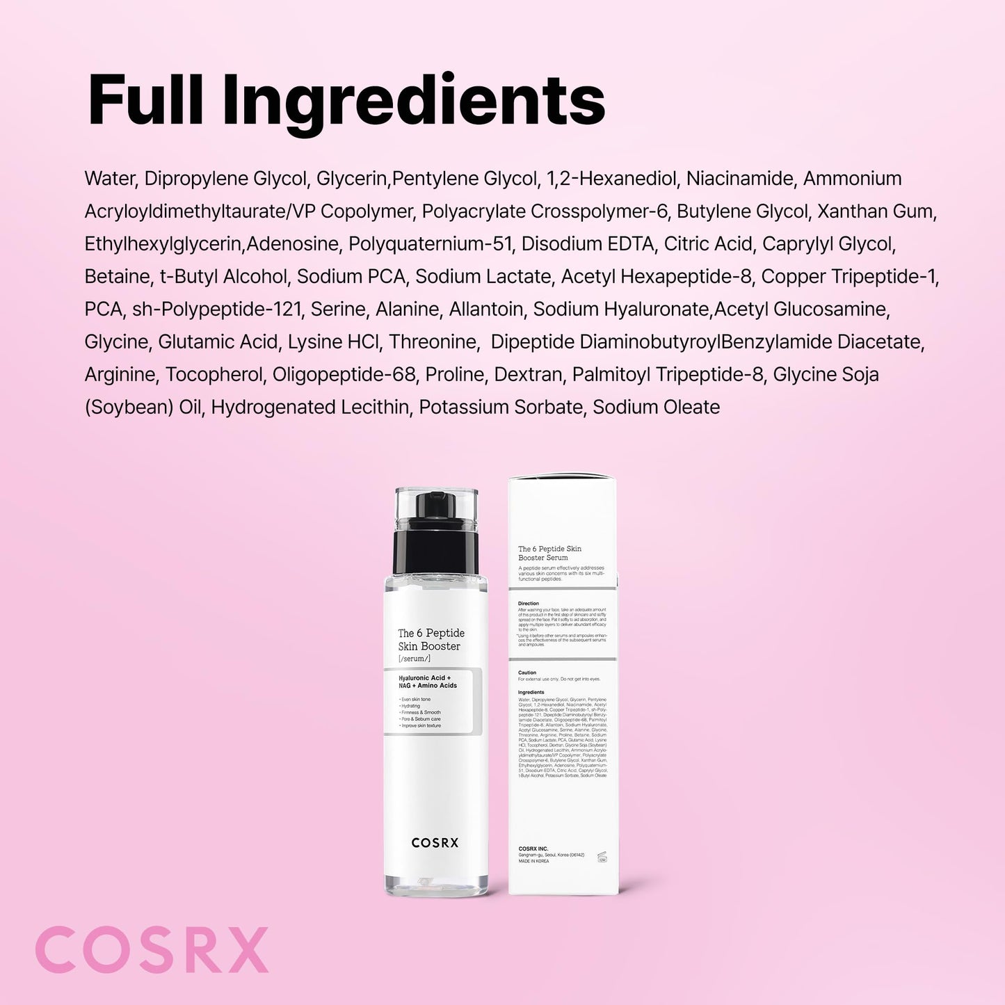 COSRX 6X Peptide Collagen Skin Booster Toner Serum for Dull & Uneven Skin, Preps Skin with Copper Peptides, GHK-Cu, Skin Renewal Boosting Facial Essence, Korean Skin Care, 5.07 oz