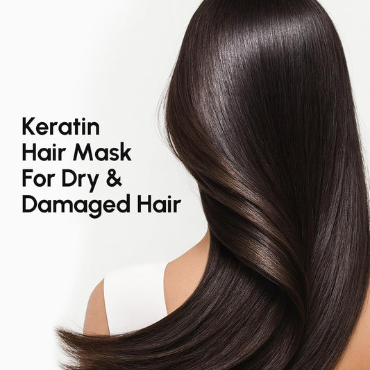 MAREE Deep Conditioning Hair Mask for Damaged Hair Treatment – Keratin Hair Care for Hydrating Growth Repair Moisturizing – Dry Curly Color Refreshing – 10 Fl Oz, White