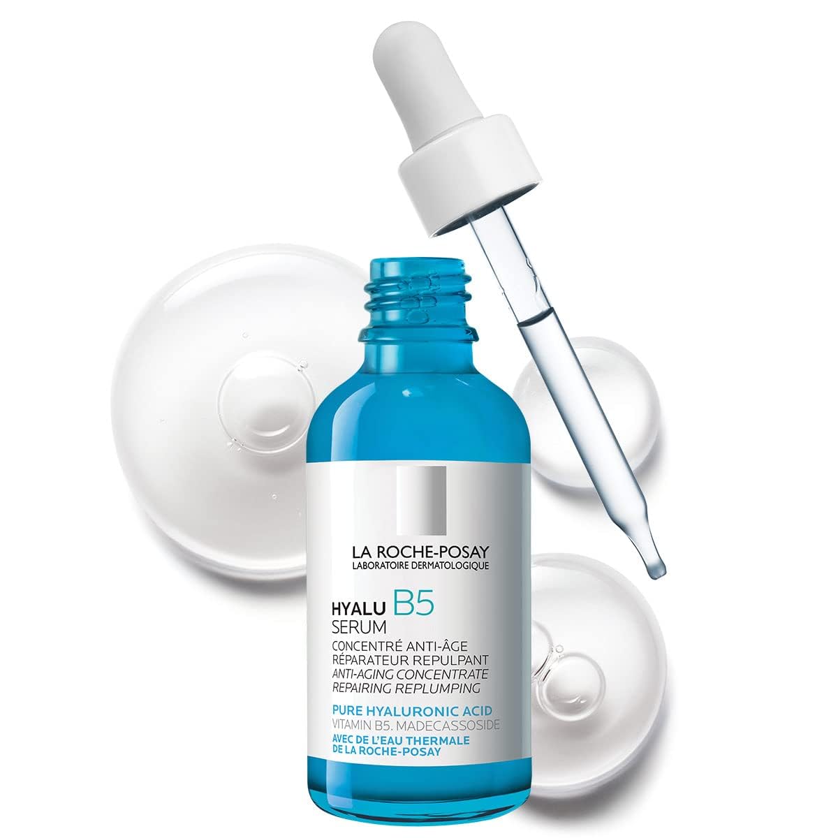 La Roche-Posay Hyalu B5 Pure Hyaluronic Acid Serum for Face, with Vitamin B5, Anti-Aging Serum for Fine Lines and Wrinkles, Plumps and Repairs Dry Skin, Safe on Sensitive Skin