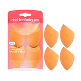 Real Techniques Miracle Complexion Sponge 4 Pack, Makeup Blending Sponges For Liquid & Cream Foundation & Skin Tints, Buildable Coverage, Natural, Dewy Base, Cruelty- Free, Latex-Free Foam