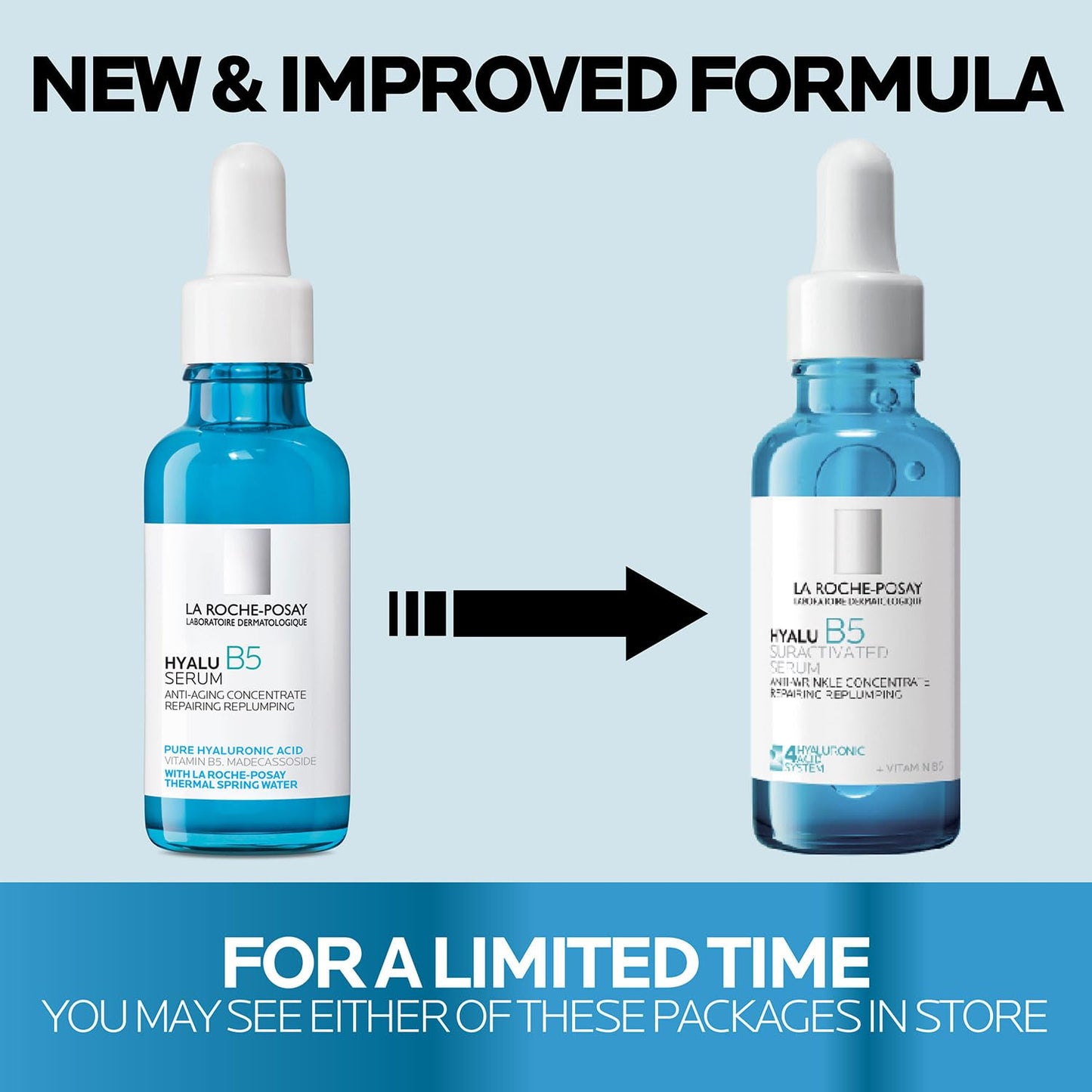La Roche-Posay Hyalu B5 Suractivated Hyaluronic Acid Serum for Face, Vitamin B5 + Hyaluronic Acid + Glycerin, Hydrating Serum Visibly Plumps Skin, Sensitive Skin Safe, Anti Aging, Oil-Free