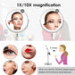 DEIOVWXS Makeup Mirror, Rechargeable Vanity Mirror with 3 Lights, 1X/10X