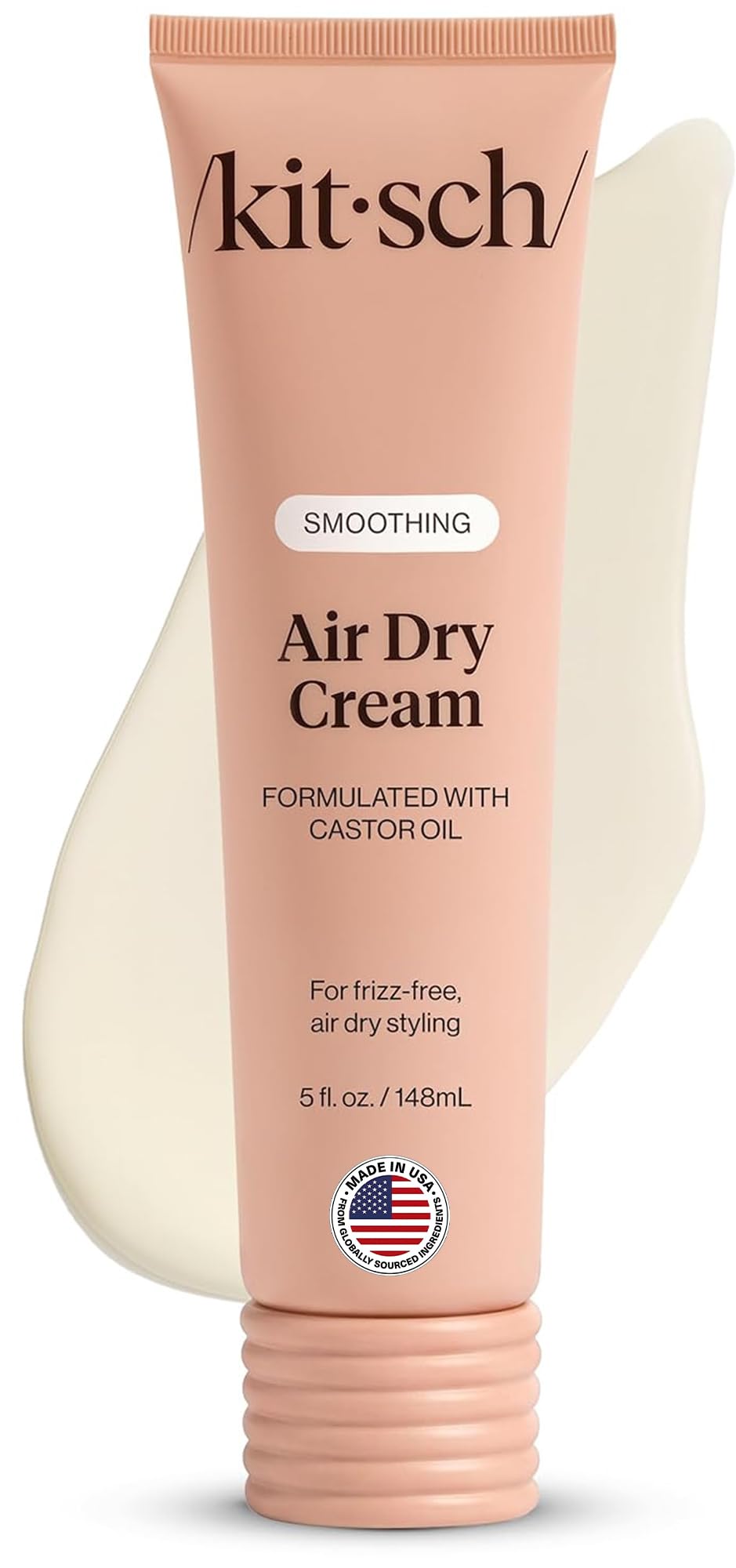 Kitsch Smoothing Air Dry Cream for Hair – Frizz Control Hair Care Product with Castor Oil & Coconut Oil – Weightless Styling Cream - Enhances Natural Texture Appearance | Ideal Gifts for Women – 5 oz
