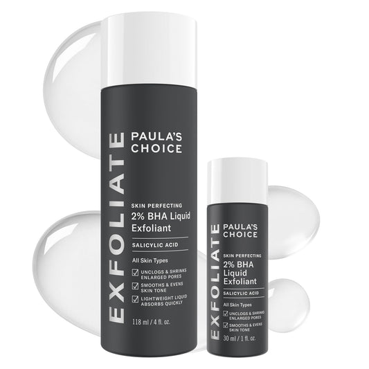 Paula's Choice SKIN PERFECTING 2% BHA Liquid Exfoliant with Salicylic Acid, Facial Polish for Pores, Wrinkles & Fine Lines, Suitable for Blackhead-Prone Skin, Fragrance-Free (5 Fl Oz (Pack of 2))