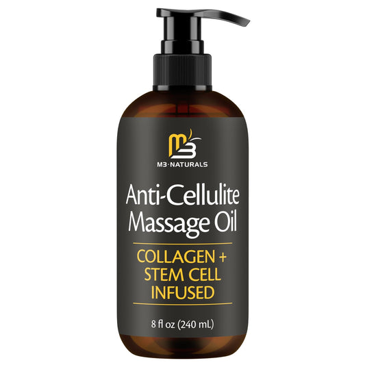 Firming Body Massage Oil with Collagen & Stem Cell – Helps Smooth the Appearance of Cellulite & Improve Skin Texture – Refreshing Aromatherapy Body Oil for Legs & Full Body – 8 Fl Oz by M3