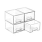 Vtopmart 4 Pack Small Clear Stackable Storage Drawers,Acrylic Bathroom Makeup Organizer,Plastic Storage Bins for Vanity, Undersink, Kitchen Cabinets, Pantry, Home Organization
