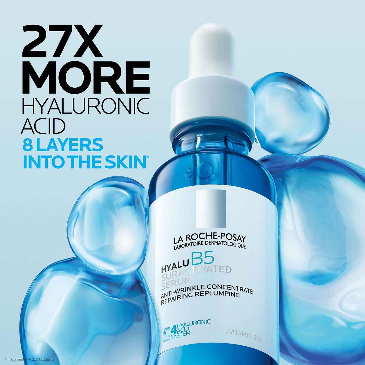 La Roche-Posay Hyalu B5 Suractivated Hyaluronic Acid Serum for Face, Vitamin B5 + Hyaluronic Acid + Glycerin, Hydrating Serum Visibly Plumps Skin, Sensitive Skin Safe, Anti Aging, Oil-Free