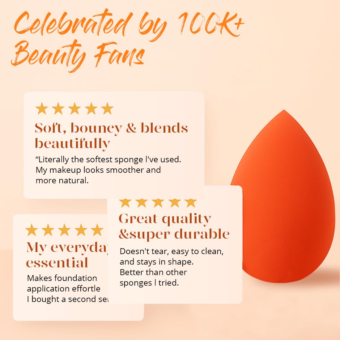 BEAKEY Makeup Sponge Set 5 Pack Micro Porous Low Absorption Soft Latex Free Foundation Beauty Sponges & Blenders for Powder Cream