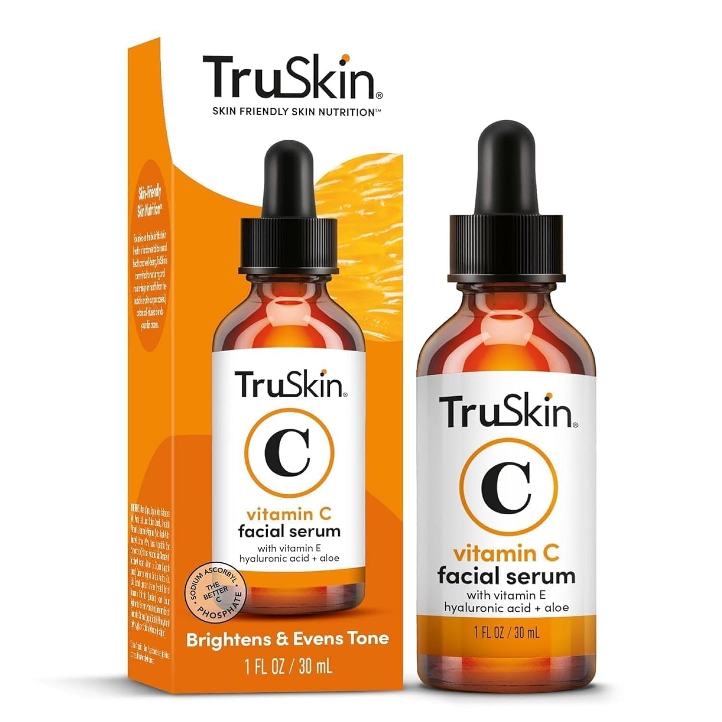 TruSkin Vitamin C Serum for Face - Anti Aging Face Serum with Hyaluronic Acid & Vitamin E - Brightening Formula for Improving Appearance of Dark Spots, Fine Lines & Wrinkles - All Skin Types, 1 fl oz