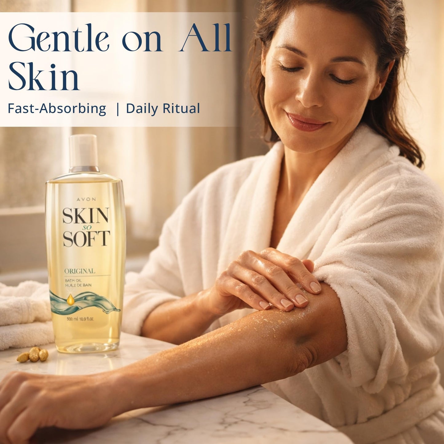 AVON Skin So Soft Original Bath Oil for Women, Moisturizing Body Oil with Jojoba Oil for Dry Skin, 16.9 fl oz Hydrating Shower Oil; Perfect as an After-Shower Skin Softener for All Adults
