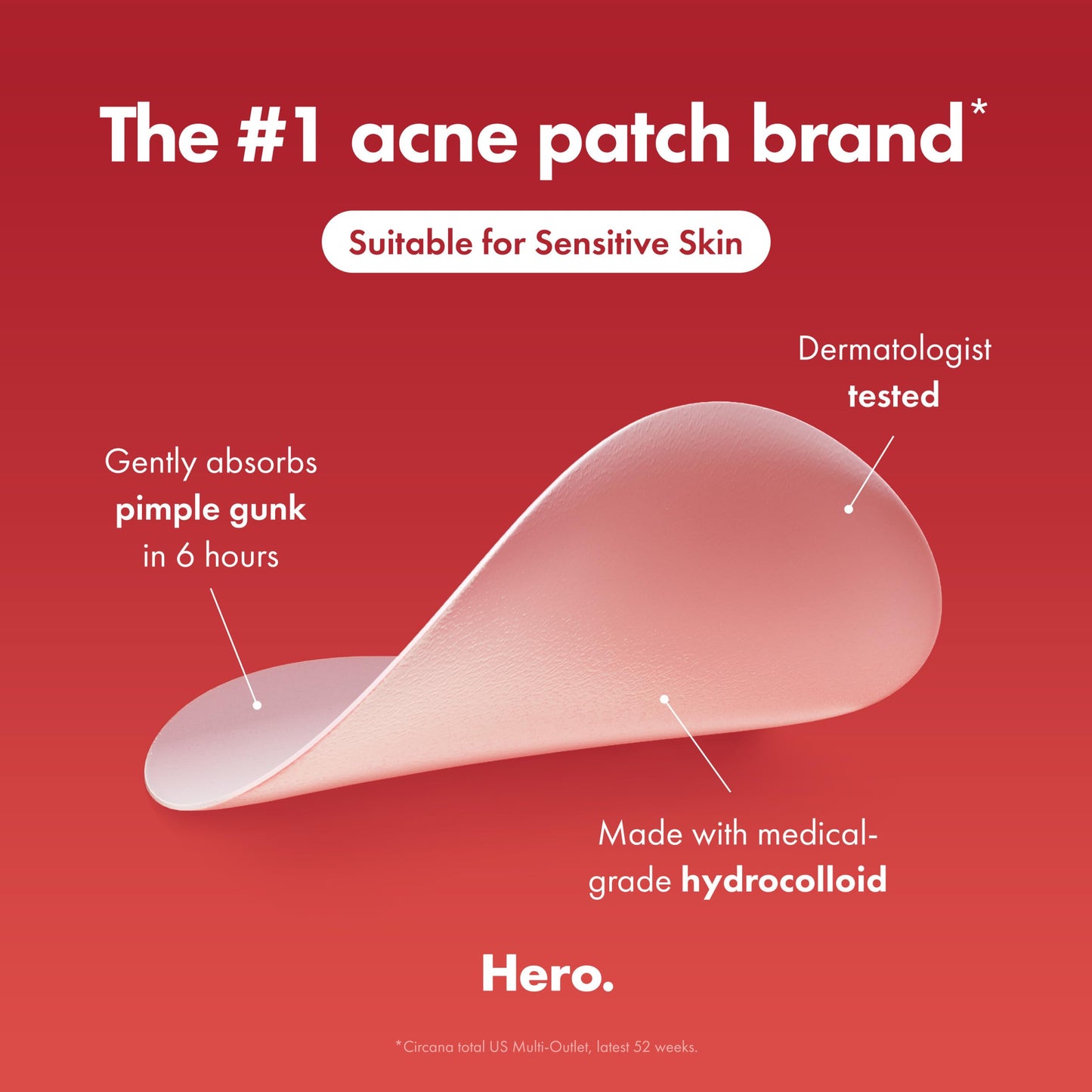 Mighty Patch Original from Hero Cosmetics - Hydrocolloid Acne Pimple Patch for Zits and Blemishes, Spot Treatment Stickers for Face and Skin, Vegan and Cruelty Free (36 Count)