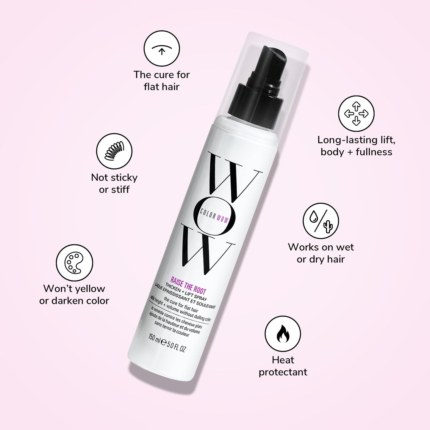 COLOR WOW Raise the Root Thicken + Lift Spray - Root Lifter For Fine, Flat Hair, All-Day Volume Without Dulling Color