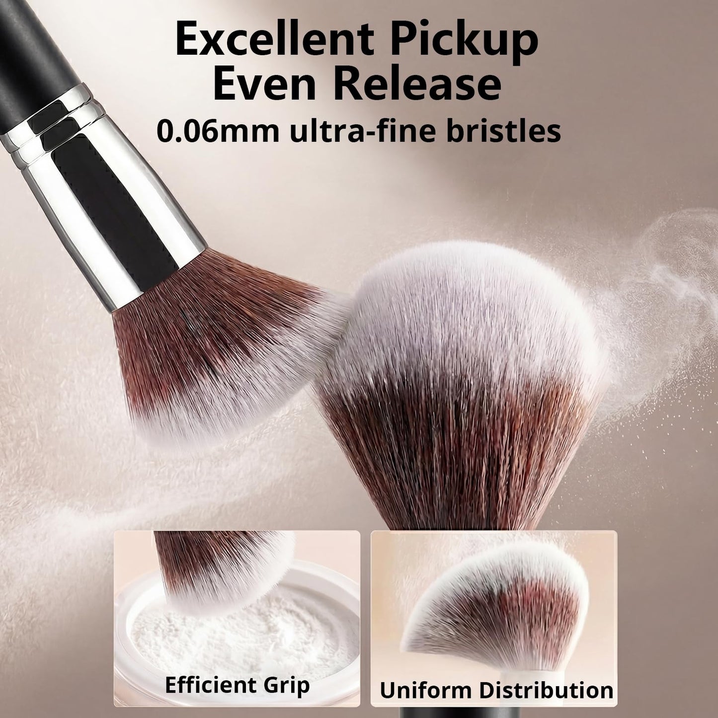 BEAKEY Makeup Brushes Set, Professional Foundation Eyeshadow Concealer Blush Powder Bronzer Applicator, 2 Blender Sponge with Beauty Paper Case