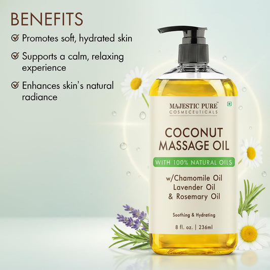 Majestic Pure Coconut Massage Oil 8 fl oz