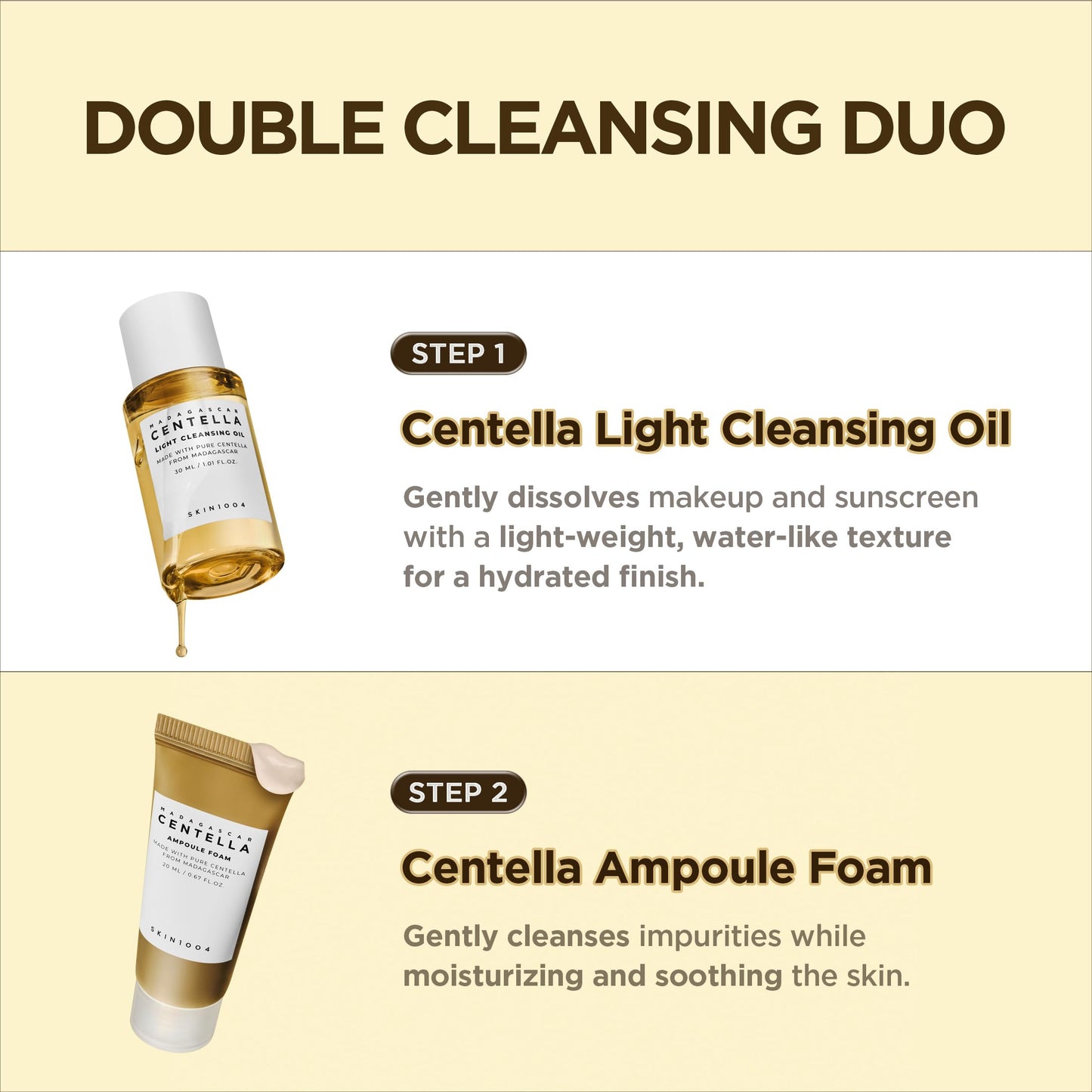 SKIN1004 Centella Travel Kit, Korean Skin Care Set with Toner, Moisturiser, Serum, Cleansing Oil & Cleanser, Travel Size Set with Madagascar Centella, Sensitive Skin, Perfect for Travel Beauty & Gifts