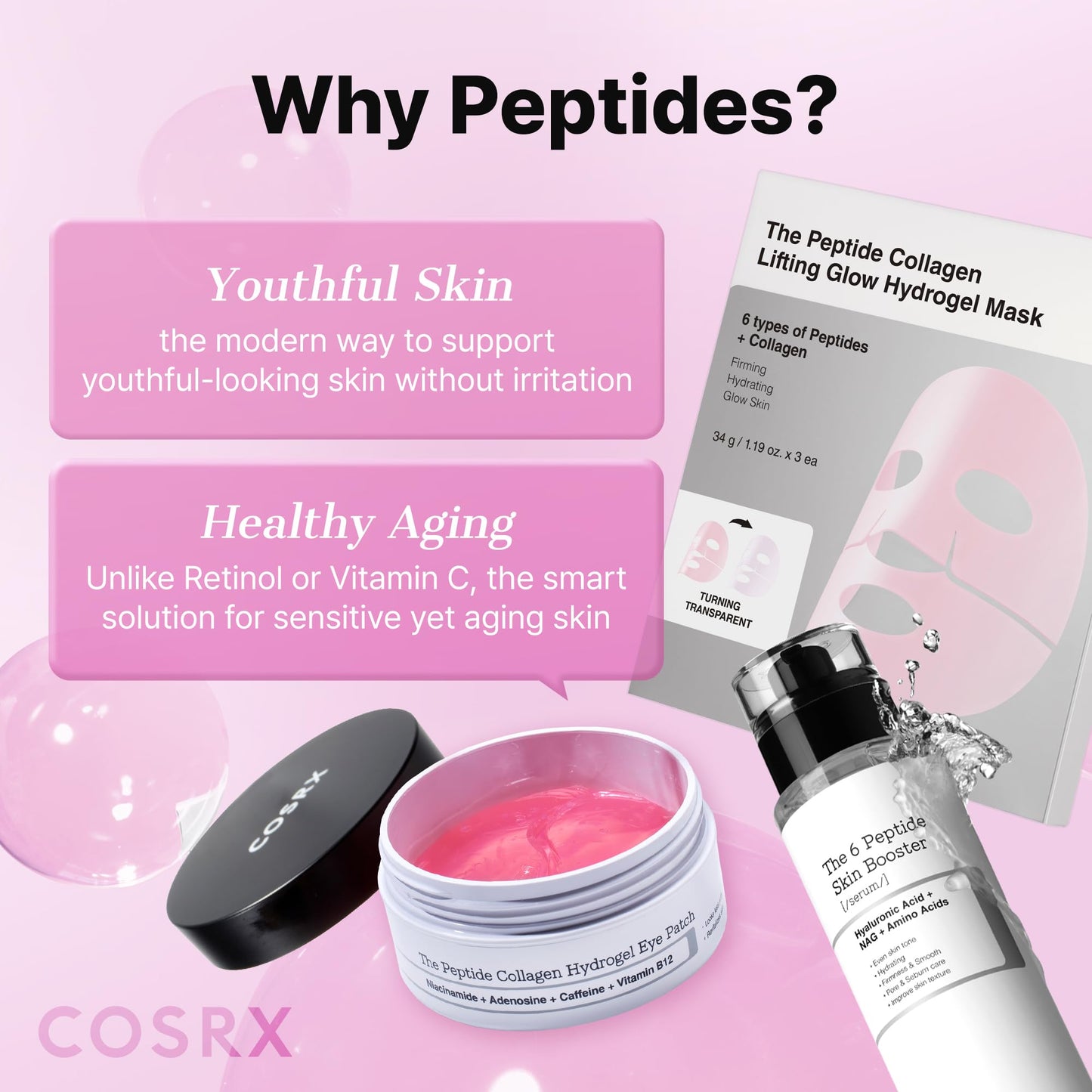 COSRX 6X Peptide Collagen Skin Booster Toner Serum for Dull & Uneven Skin, Preps Skin with Copper Peptides, GHK-Cu, Skin Renewal Boosting Facial Essence, Korean Skin Care, 5.07 oz