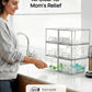 Vtopmart 4 Pack Small Clear Stackable Storage Drawers,Acrylic Bathroom Makeup Organizer,Plastic Storage Bins for Vanity, Undersink, Kitchen Cabinets, Pantry, Home Organization