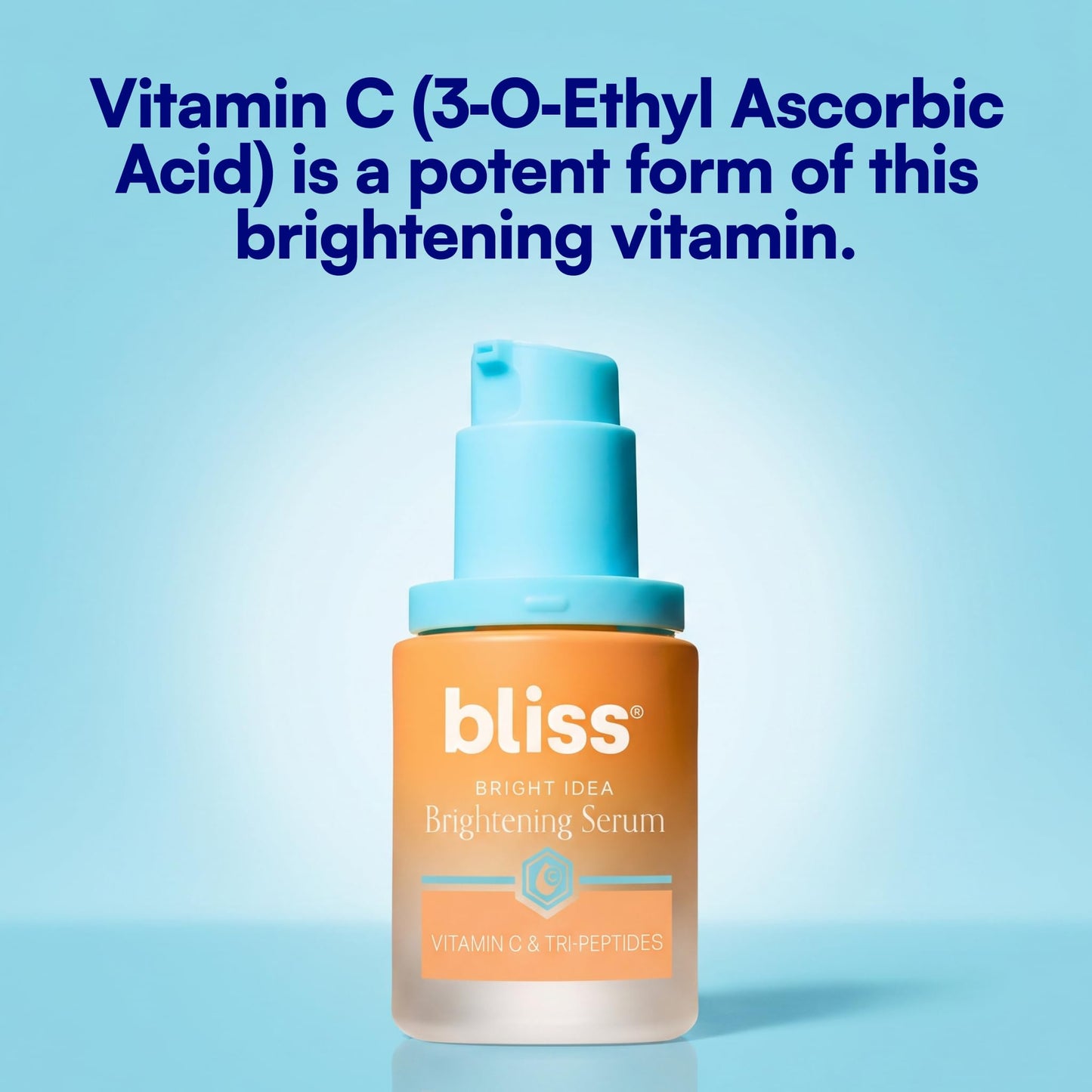 Bliss Vitamin C + Tri-Peptide Face Serum - Stabilized Vitamin C for Dark Spots, Fine Lines & Firmness - Brightening Serum with Collegen Boosting Peptides, Hyaluronic Acid, Squalane - 1 Fl Oz