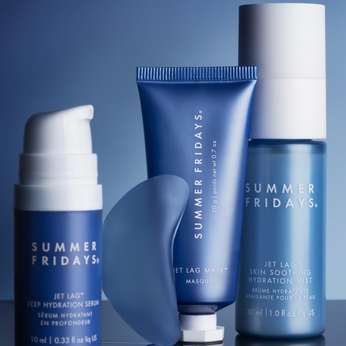 Summer Fridays Jet Lag™ Essentials - Mini Hydrating Skin Care Set With Jet Lag™ Mask, Eye Patches, Deep Hydration Face Serum & Hydration Mist - Travel Size Skincare Kit & Gift Set (4 Count)
