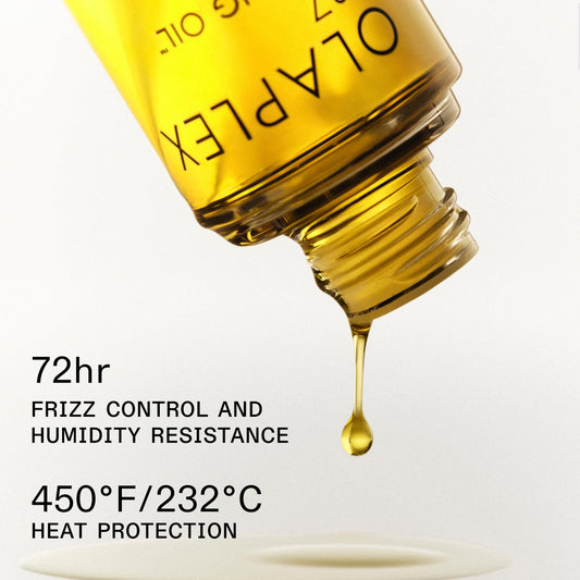 Olaplex No. 7 Bonding Oil, Concentrated High Shine Oil, Heat Protectant, Visibly Smooths & Softens Hair, Added Color Vibrancy, Up to 72 Hour Frizz Control, For All Hair Types, 1 fl oz