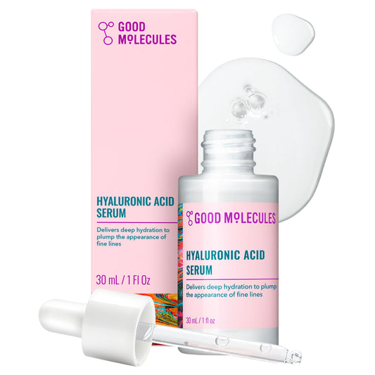 Good Molecules Hyaluronic Acid Serum - 1% Hyaluronic Acid Non-greasy Ultra Hydrating Serum, Facial Moisturizer for Plumper Skin, Skin Care for Face