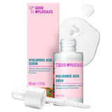 Good Molecules Hyaluronic Acid Serum - 1% Hyaluronic Acid Non-greasy Ultra Hydrating Serum, Facial Moisturizer for Plumper Skin, Skin Care for Face