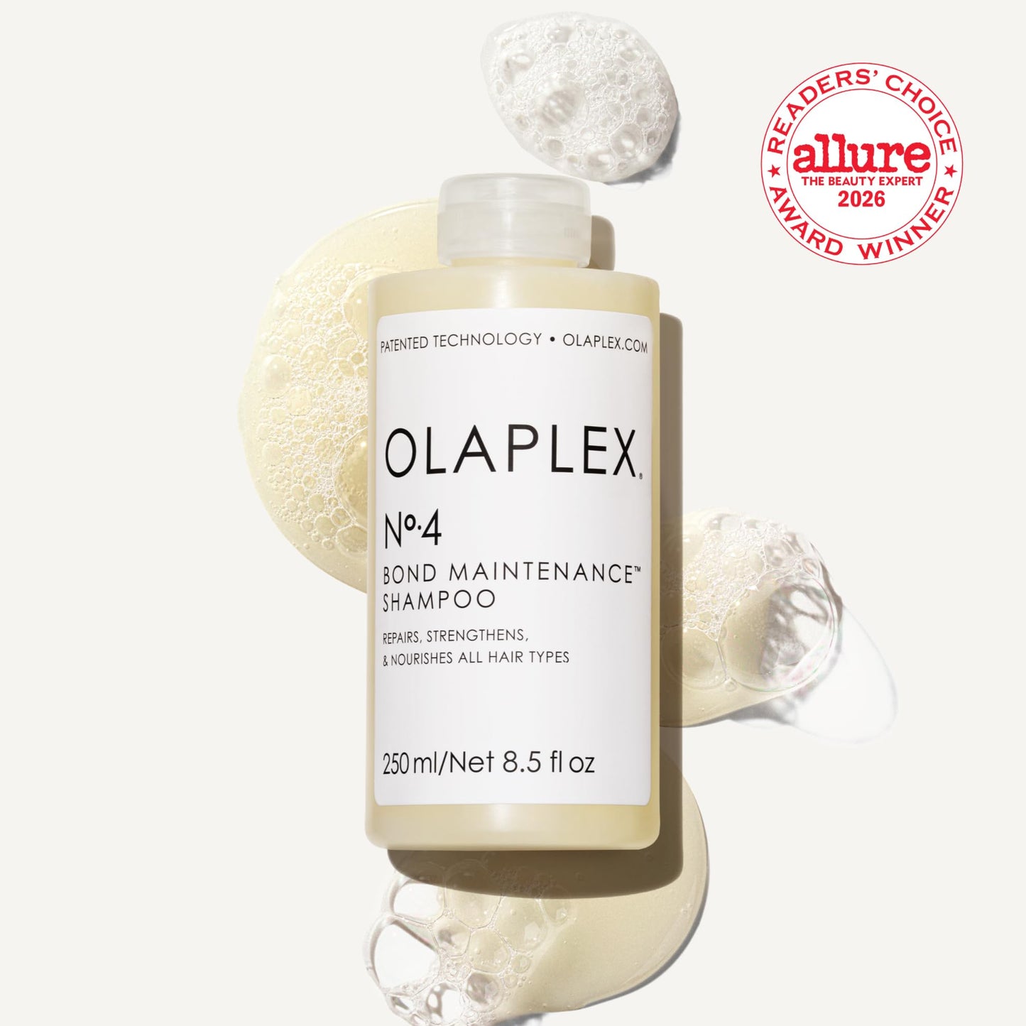 Olaplex Nº. 4 Bond Maintenance Shampoo: Reduces Breakage & Strengthens Hair | Hydrates, Smooths & Detangles | For Coily, Curly, Straight, and Wavy, Stocking Stuffer, 250 mL / 8.5 Fl Oz