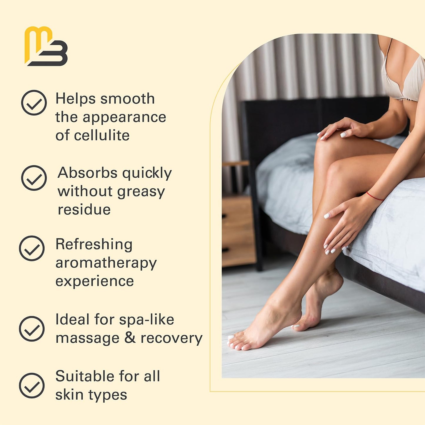 Firming Body Massage Oil with Collagen & Stem Cell – Helps Smooth the Appearance of Cellulite & Improve Skin Texture – Refreshing Aromatherapy Body Oil for Legs & Full Body – 8 Fl Oz by M3