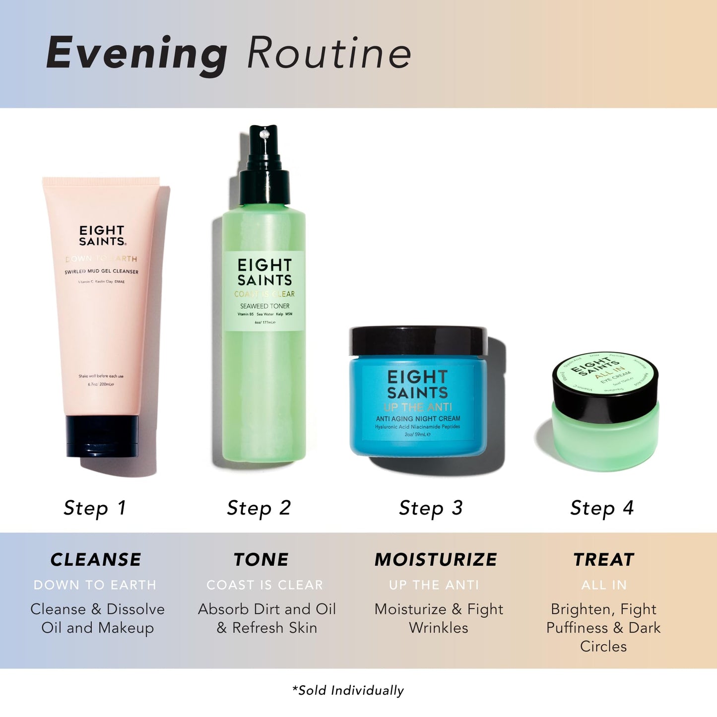 Eight Saints Skin Care Up the Anti Night Cream Face Moisturizer to Reduce Fine Lines and Wrinkles, Anti Aging Cream For Face & Neck with Hyaluronic Acid, Niacinamide, and Peptides, 2 Ounces