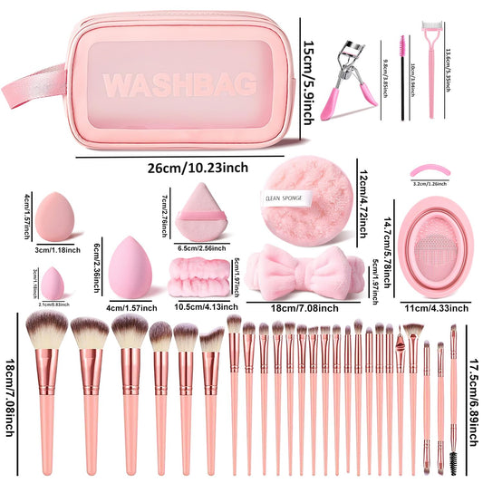 HGHDBT 70Pcs Pink Makeup Brushes Set Professional Makeup Kit Multi-functional Makeup Tool Set with Case Facial Makeup Accessories, Foundation Makeup Brush Kit Eye and Face Make up Brushes & Tools