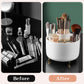 fanado 360° Rotate Makeup Brush Holder Organizer, Makeup Organizers Countertop, Makeup organization and Skincare Storage for Vanity, Desktop, Bathroom (White)