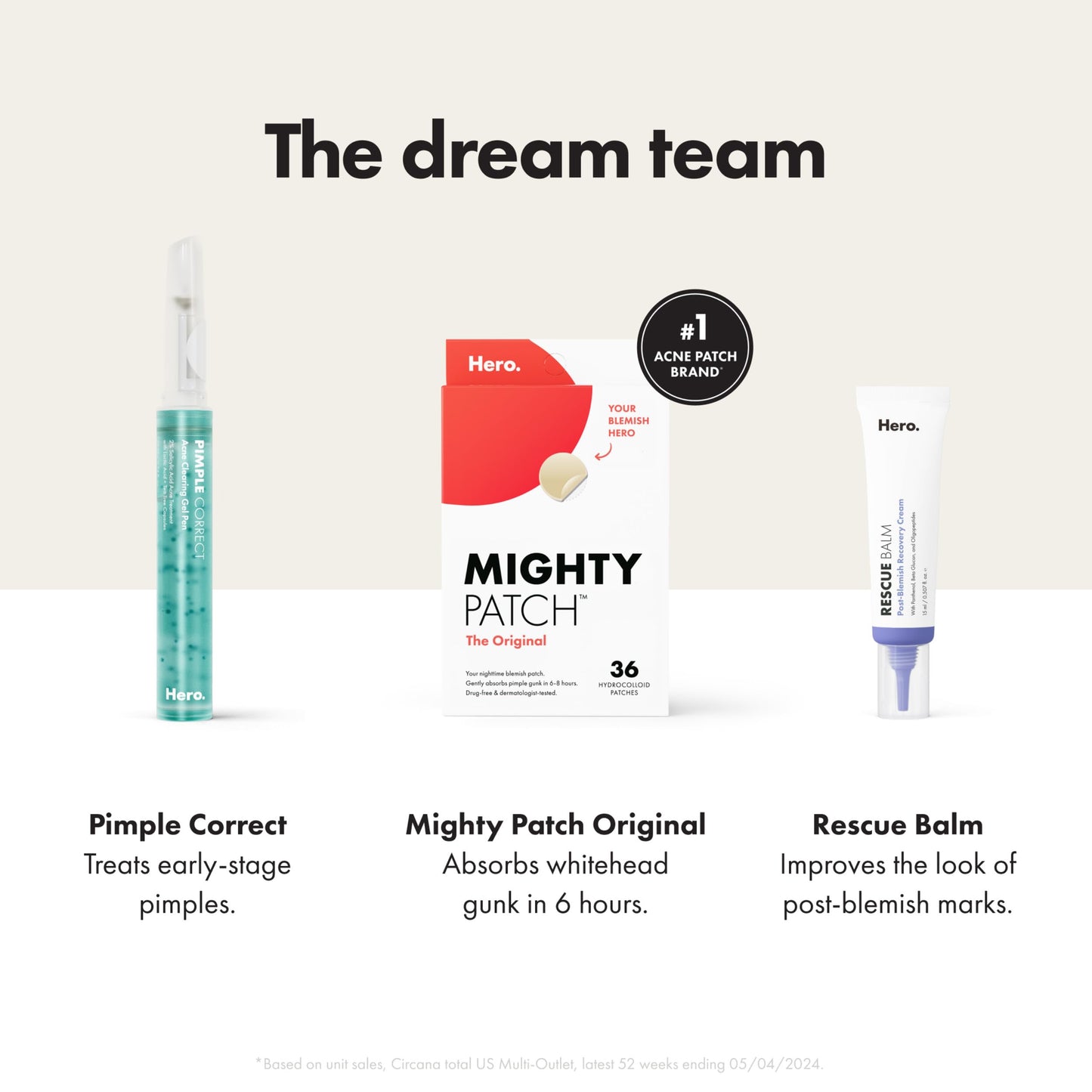 Mighty Patch Original from Hero Cosmetics - Hydrocolloid Acne Pimple Patch for Zits and Blemishes, Spot Treatment Stickers for Face and Skin, Vegan and Cruelty Free (36 Count)
