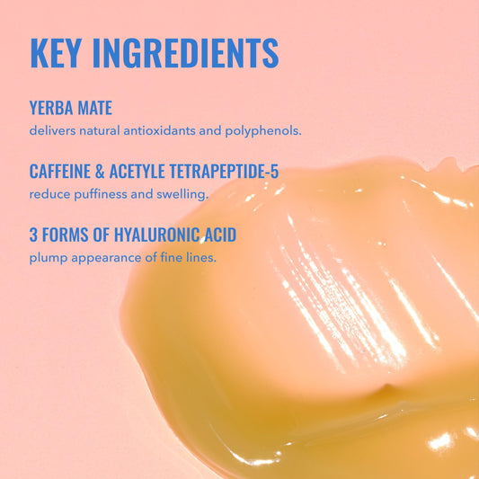 Good Molecules Yerba Mate Wake Up Eye Gel - Hydrating Under Eye Gel Cream with Hyaluronic Acid and Caffeine - Target Dark Circles and Puffiness - Skin Care for Face