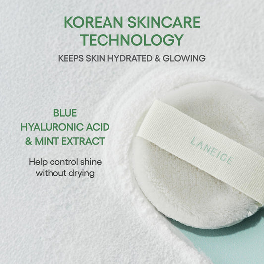 LANEIGE Neo Blurring Powder: Korean Shine Control Compact with Pore Blurring, Smoothing Finish & Travel-Friendly, No Spill Packaging