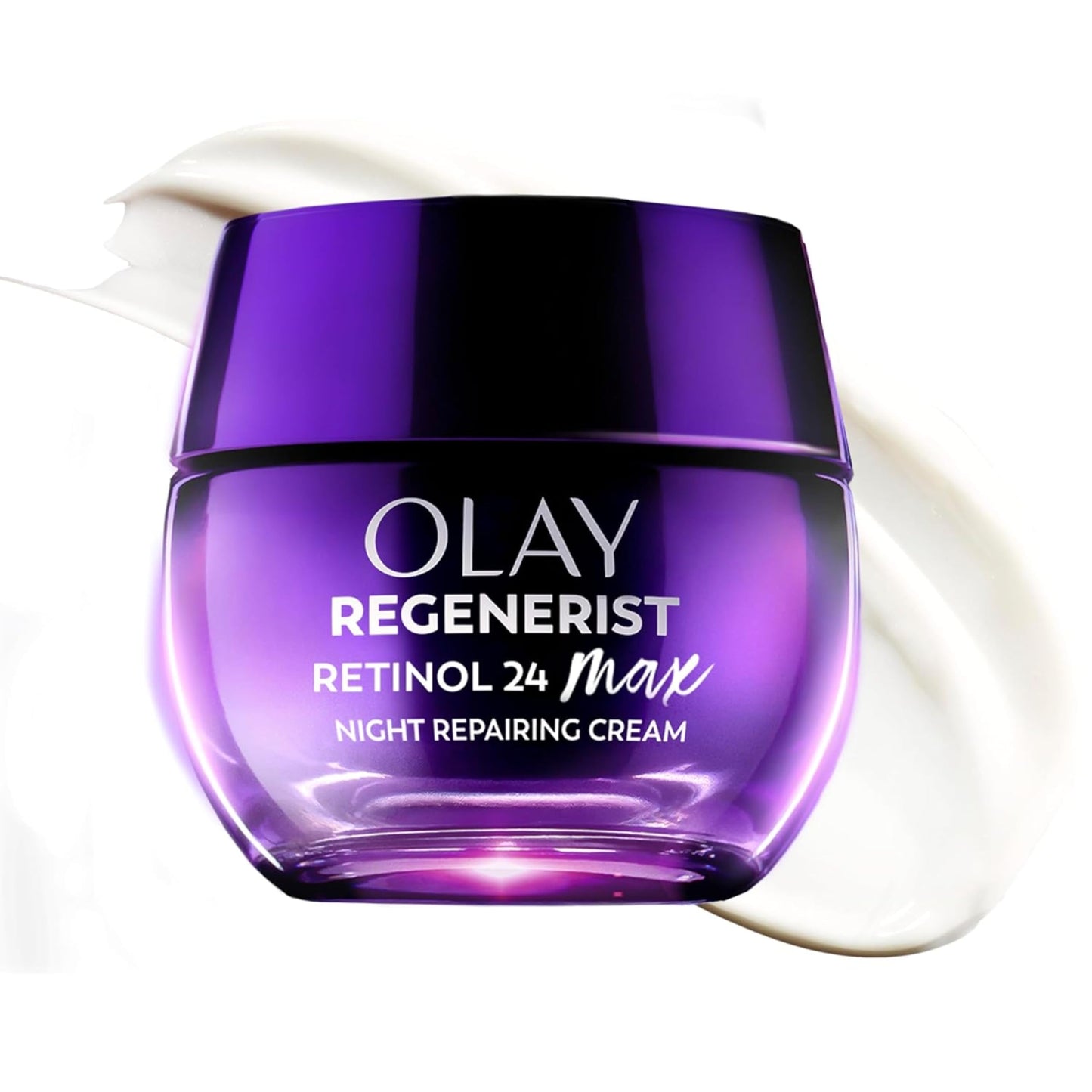 Olay Retinol Night Cream for Women, MAX, Anti-Aging Face Mousturizer, Fragrance-Free, Non Greasy - Anti-Wrinkle, Smooth Fine Lines, Hydrating Skin Care - Triple Collagen Cream, Niacinamide, 1.7oz