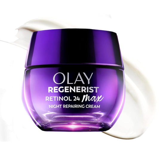 Olay Retinol Night Cream for Women, MAX, Anti-Aging Face Mousturizer, Fragrance-Free, Non Greasy - Anti-Wrinkle, Smooth Fine Lines, Hydrating Skin Care - Triple Collagen Cream, Niacinamide, 1.7oz