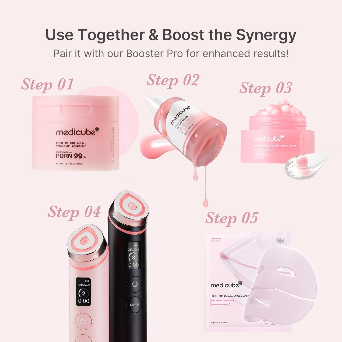 medicube PDRN Pink Peptide Serum with Rose PDRN | Vegan Pink Glow Serum with Peptides & Niacinamide for Hydration & Firm-Looking Skin | Uneven Tone Care | Korean Skincare, 1.01 fl. Oz
