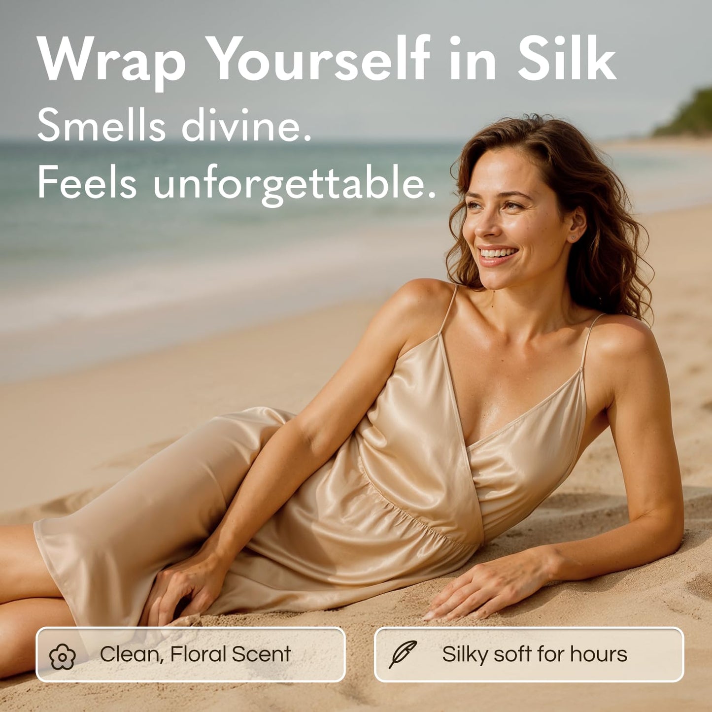GODA Silk Body Oil Women - Firming Anti Aging Moisturizing Formula, Crepey Skin Hydrating After Shower, Scented Organic Blend Premium Skincare