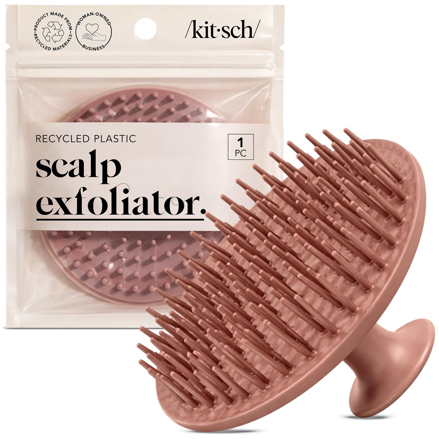 Kitsch Scalp Massager for Hair Care - Scalp Scrubber, Shampoo Brush & Exfoliator for Scalps- Hair Scrubber for Relaxing Bath - Terracotta