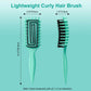 Curly Hair Brush, Curl Defining Brush with Soft Boar Bristles Detangling Tangled Glides, Wide-Teeth Design Effortlessly Shaping & Defining Curls, Curling Definer for Wet & Dry Hair (Green)