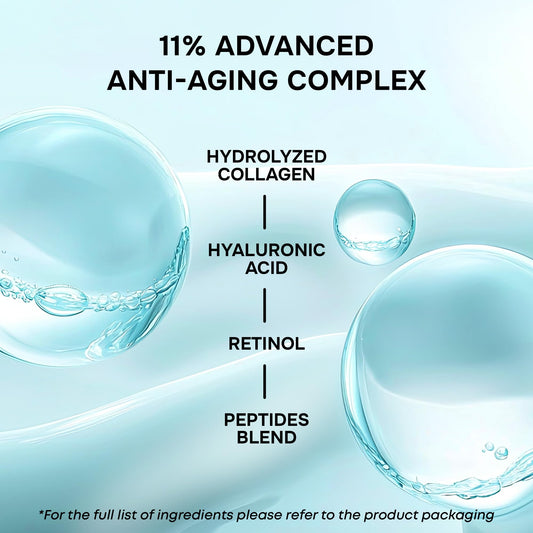 SimplyVital Collagen, Retinol & Hyaluronic Acid Serum - Anti-Aging Moisturizer for Face, Neck & Décolleté - Deep Moisturizing Skin Care Complex - Hydrating Facial Serum for Women, 1 fl.oz