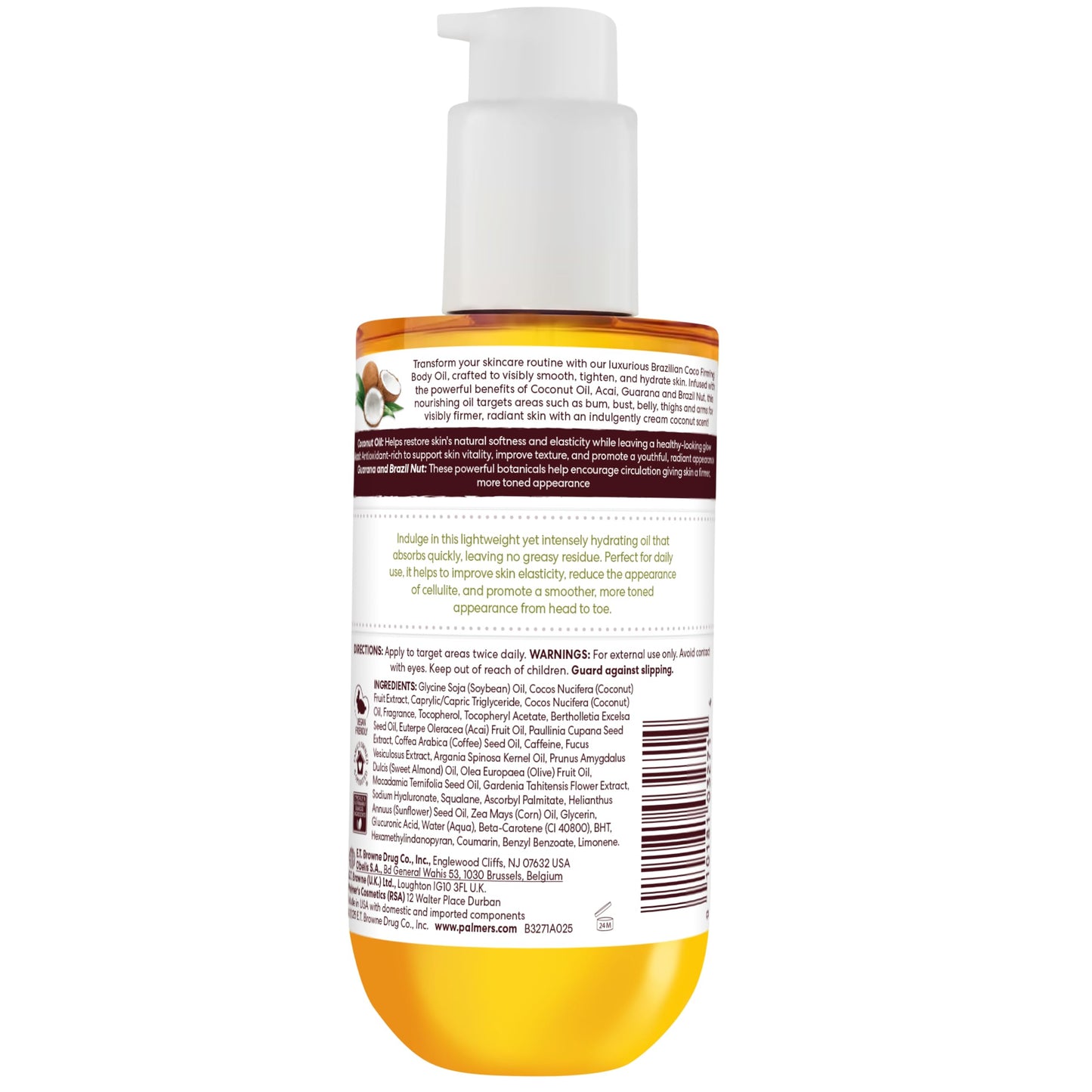 Palmer's Brazilian Coco Firming Body Oil with Vitamin E, 6.5 Fl Oz