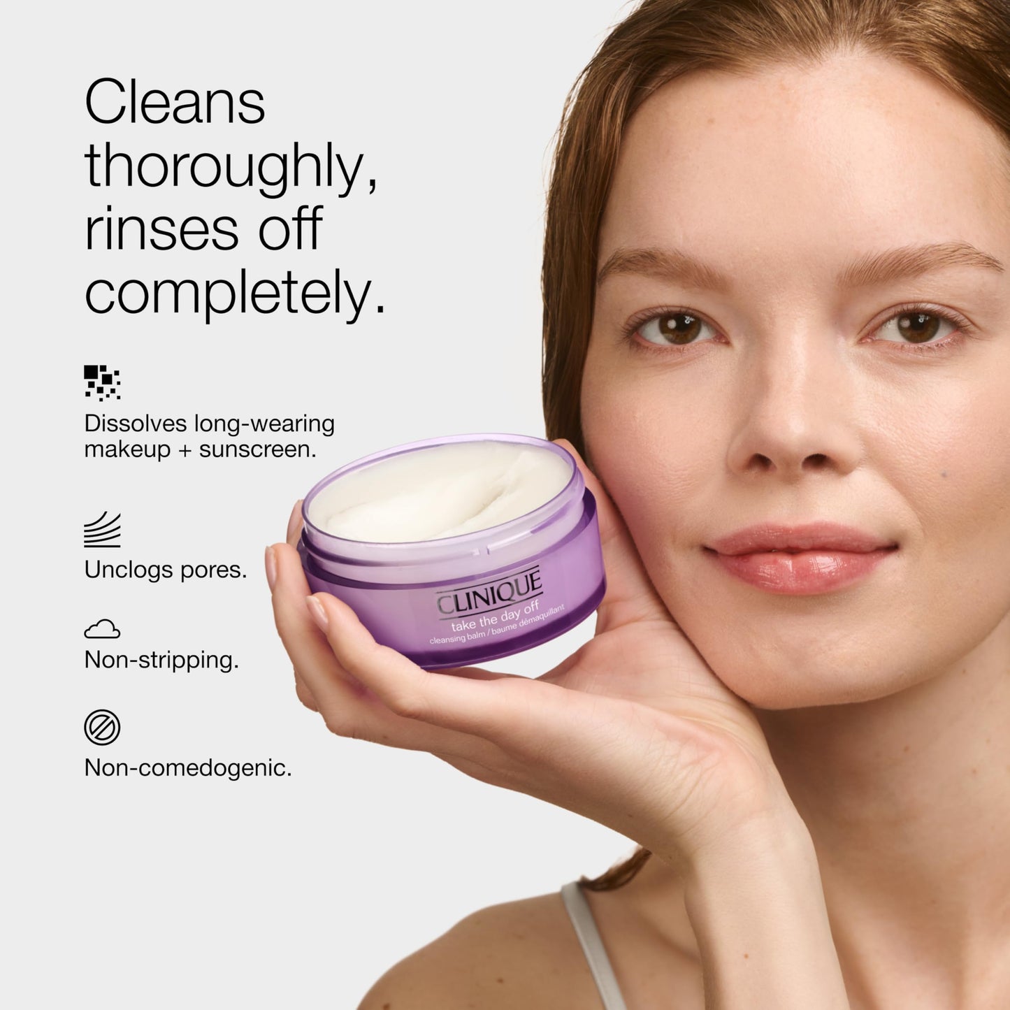 Clinique Take The Day Off Cleansing Balm Makeup Remover | Dissolves Face + Eye Makeup and Sunscreen | For All Skin Types, 3.8 Ounce
