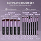 BS-MALL Makeup Brushes Premium Synthetic Foundation Powder Concealers Eye Shadows 14 Pcs Purple for Makeup Beginner or Professional with Travel Case