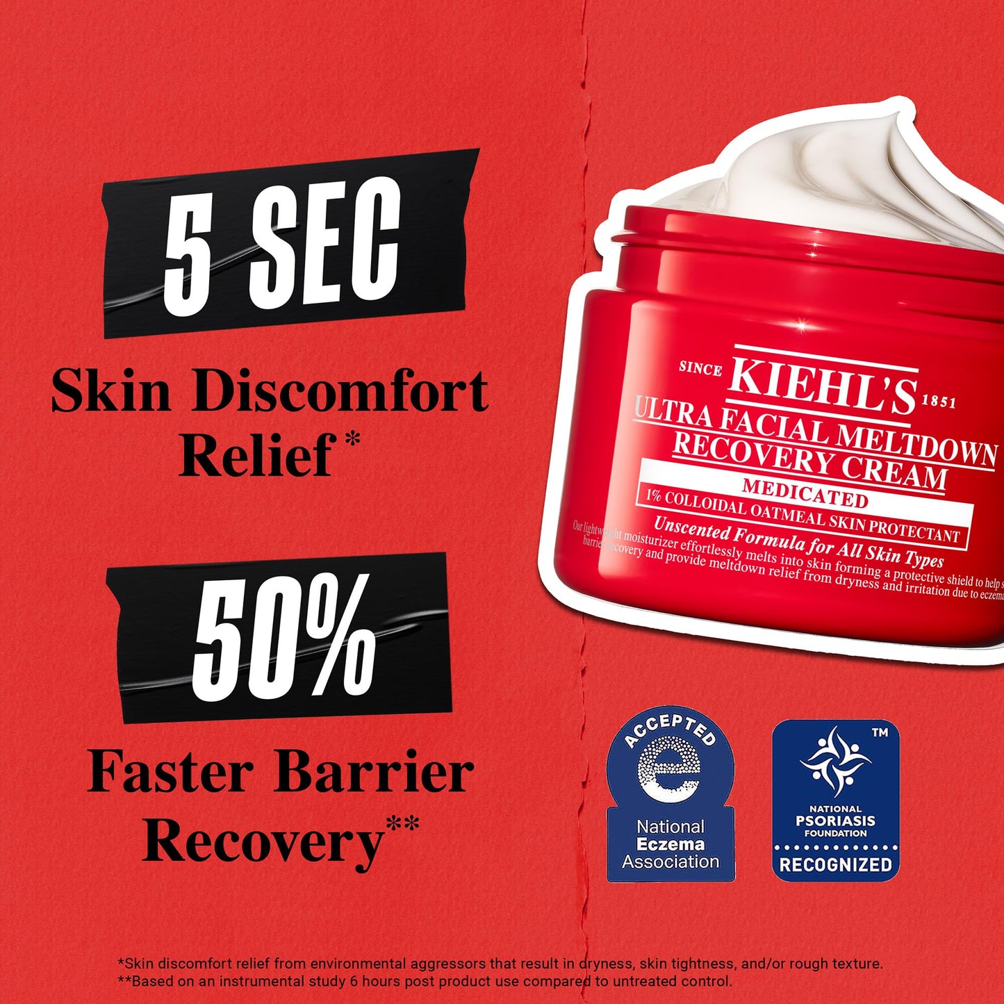 Kiehl's Ultra Facial Meltdown Recovery Barrier Cream, Lightweight Face Moisturizer Provides Moisture Boost, Clinically Proven to Restore Skin Barrier & Reduce Dryness, Suitable for Sensitive Skin