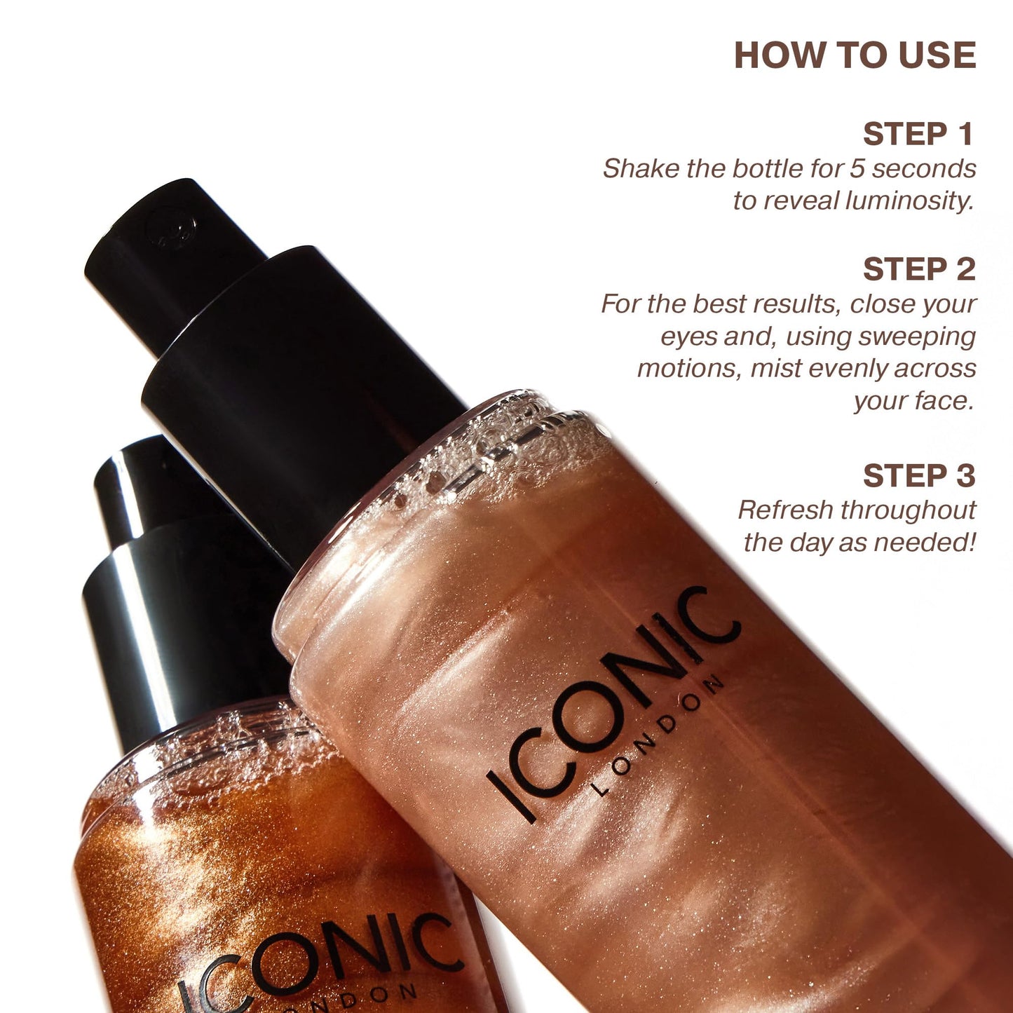 ICONIC LONDON Prep-Set-Glow Makeup Setting Spray | 3-in-1 Hydrating, Prepping, and Setting Facial Mist for a Dewy, Glowy Finish | 4.22 fl oz.