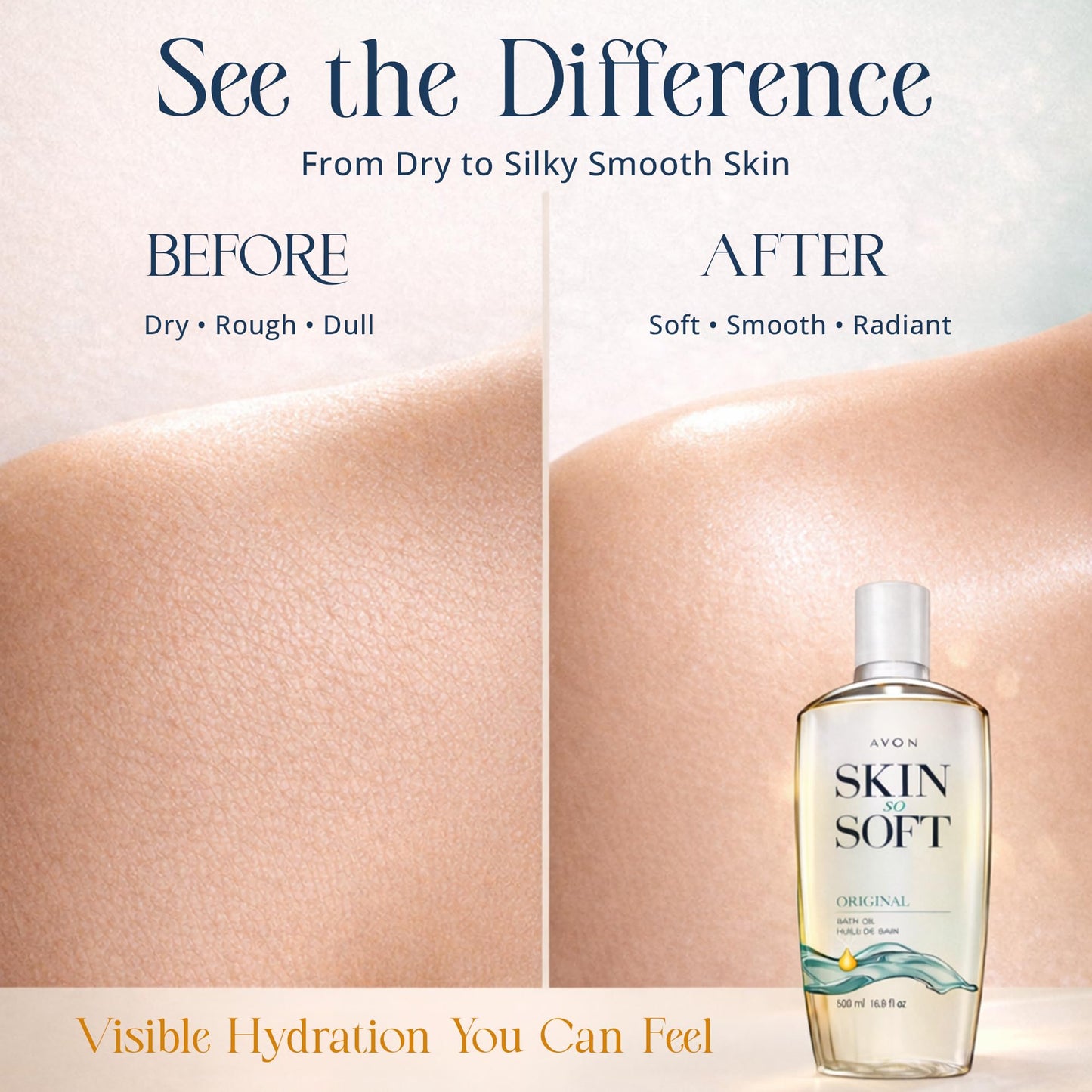 AVON Skin So Soft Original Bath Oil for Women, Moisturizing Body Oil with Jojoba Oil for Dry Skin, 16.9 fl oz Hydrating Shower Oil; Perfect as an After-Shower Skin Softener for All Adults