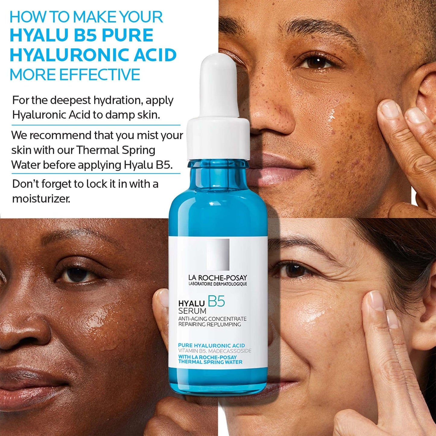 La Roche-Posay Hyalu B5 Pure Hyaluronic Acid Serum for Face, with Vitamin B5, Anti-Aging Serum for Fine Lines and Wrinkles, Plumps and Repairs Dry Skin, Safe on Sensitive Skin